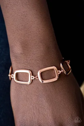 Paparazzi Accessories  - Basic Geometry #B303 Peg -  Copper Bracelet