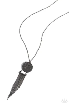 Paparazzi Tassel Tenure Black Necklace & Earring Set