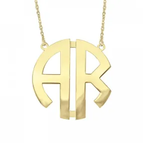 Personalized Two Initial Block Monogram Necklace