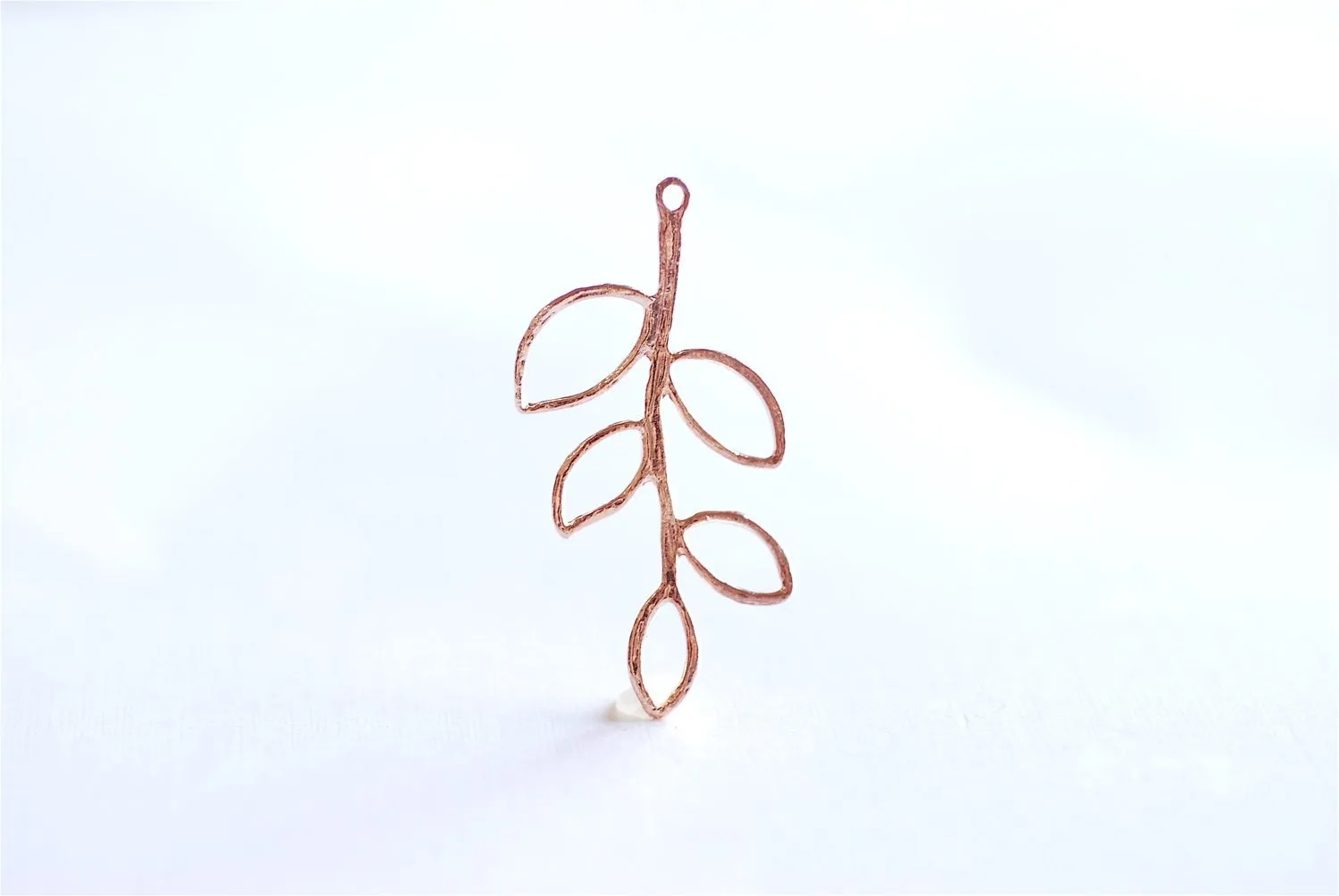 Pink Rose Wholesale Gold Vermeil Twig Tree Branch Leaf Connector Charm- 18k gold over Sterling Silver Leaf Connector Link Spacer, Tree, Flower, 10