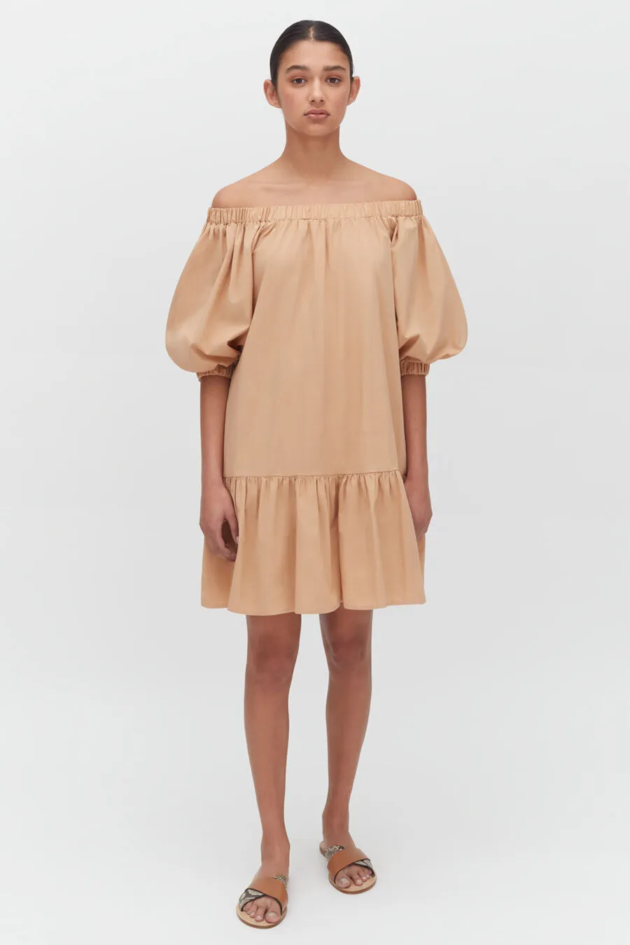 Poplin Off The Shoulder Dress