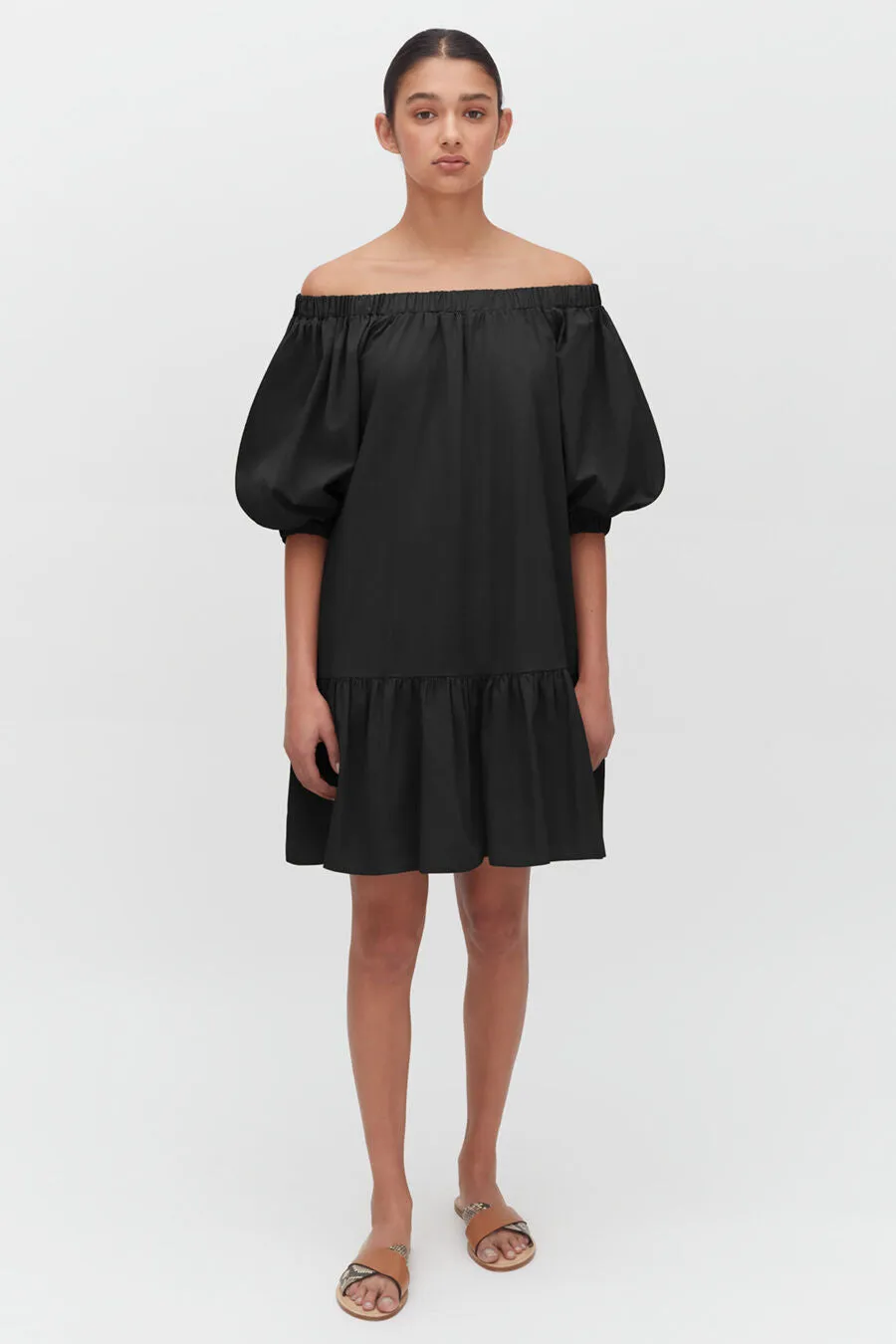 Poplin Off The Shoulder Dress