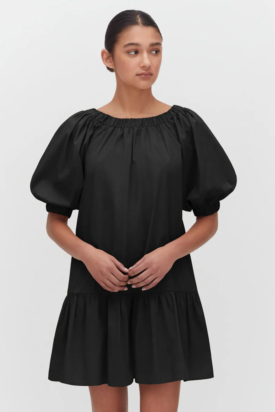 Poplin Off The Shoulder Dress