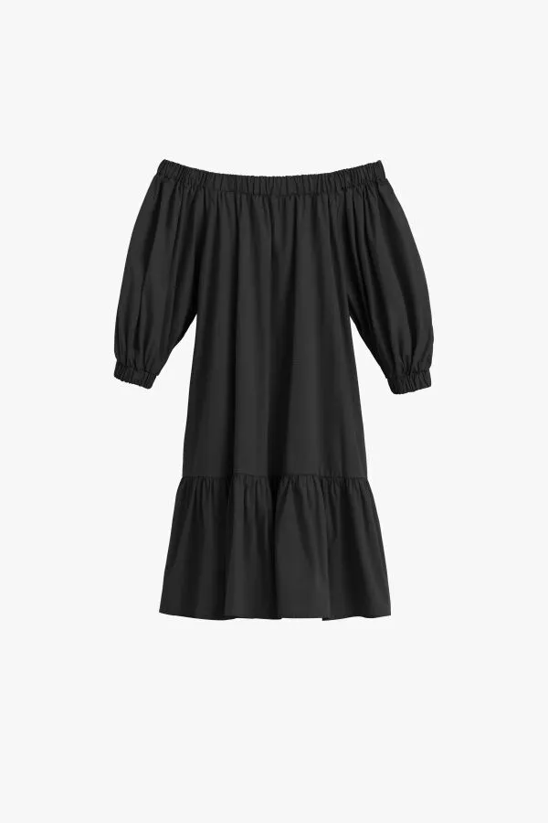 Poplin Off The Shoulder Dress