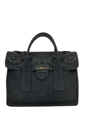 PRADA Canapa Pattina Large Shopping Bag