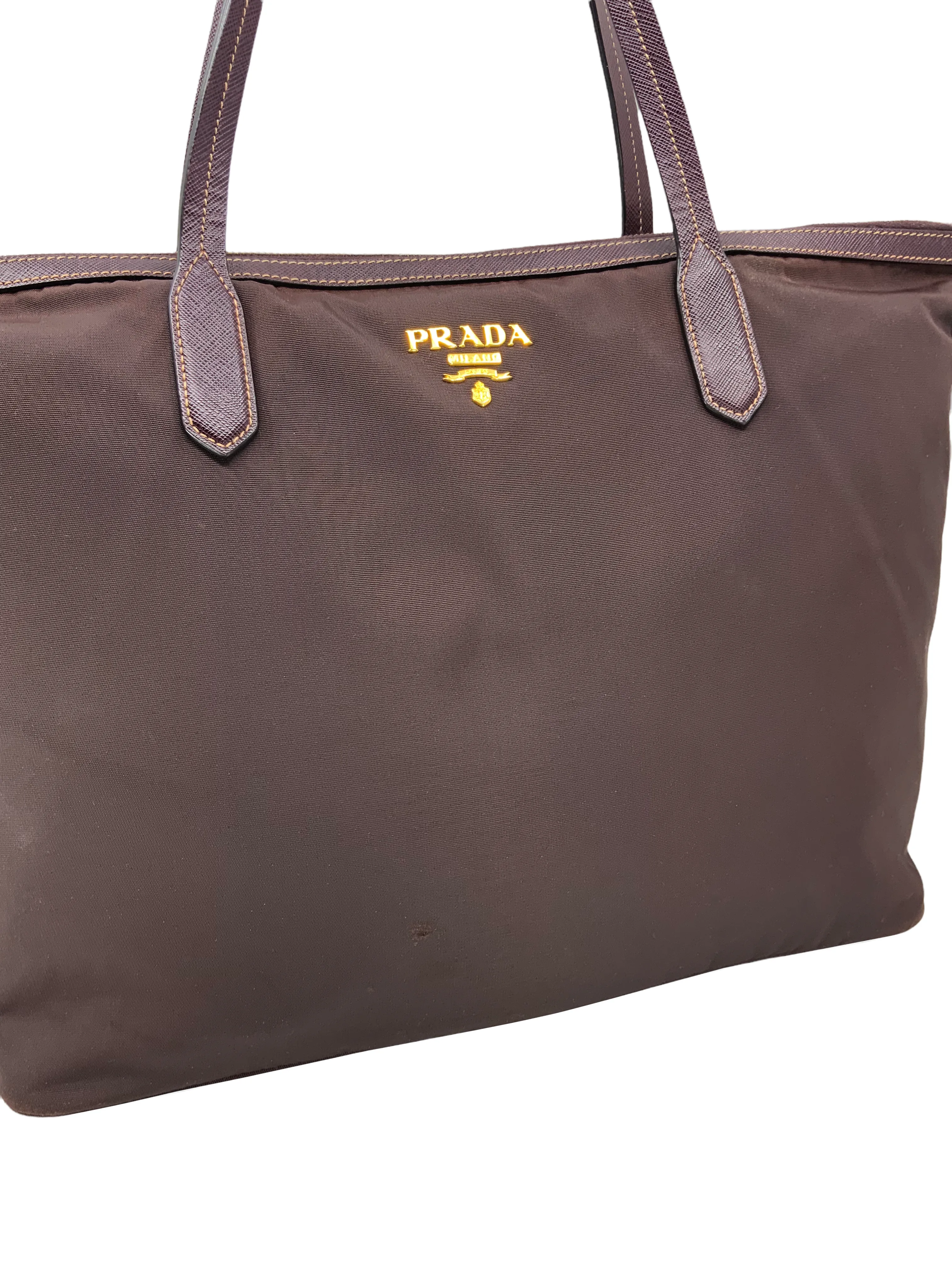 PRADA Tessuto Nylon and Saffiano Leather Tote