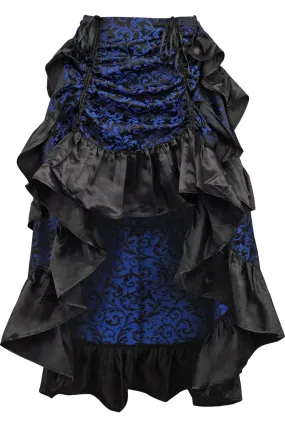 Purple/Black Brocade Adjustable High Low Bustle Skirt