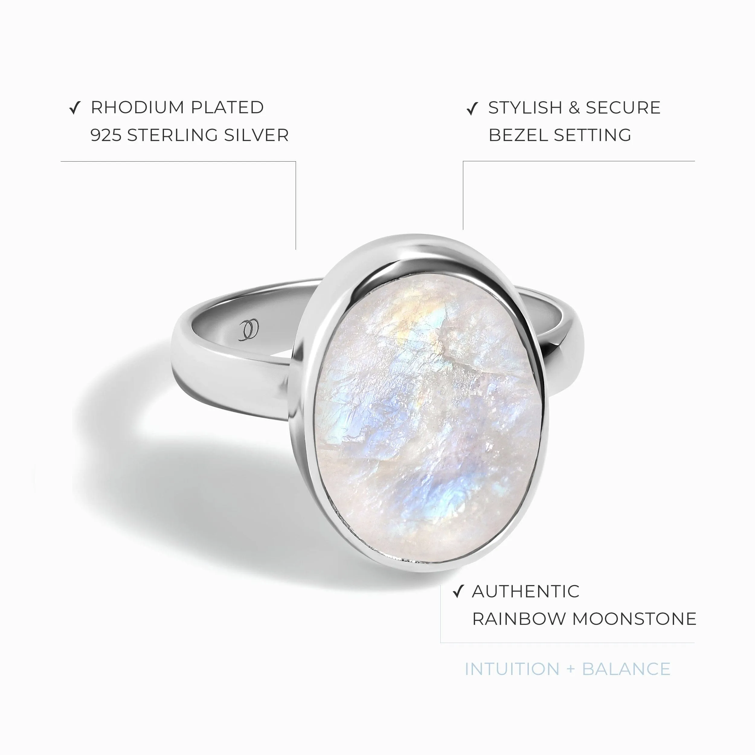 Raw Crystal Ring - Enfolded Moonstone