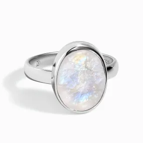 Raw Crystal Ring - Enfolded Moonstone