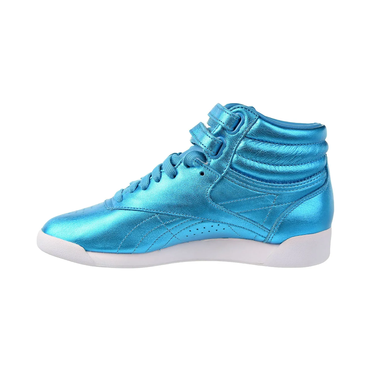 Reebok Freestyle Hi Metallic Women Shoes Feather Blue/White