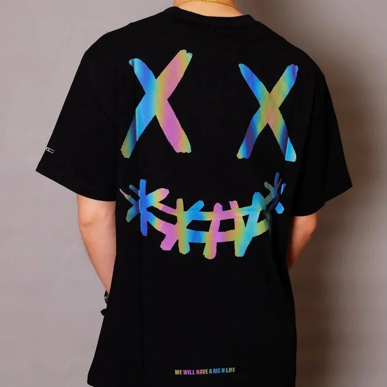 Rickyisclown [RIC] Basic Reflective Smiley Tee Black [R20200520a-VVVV]