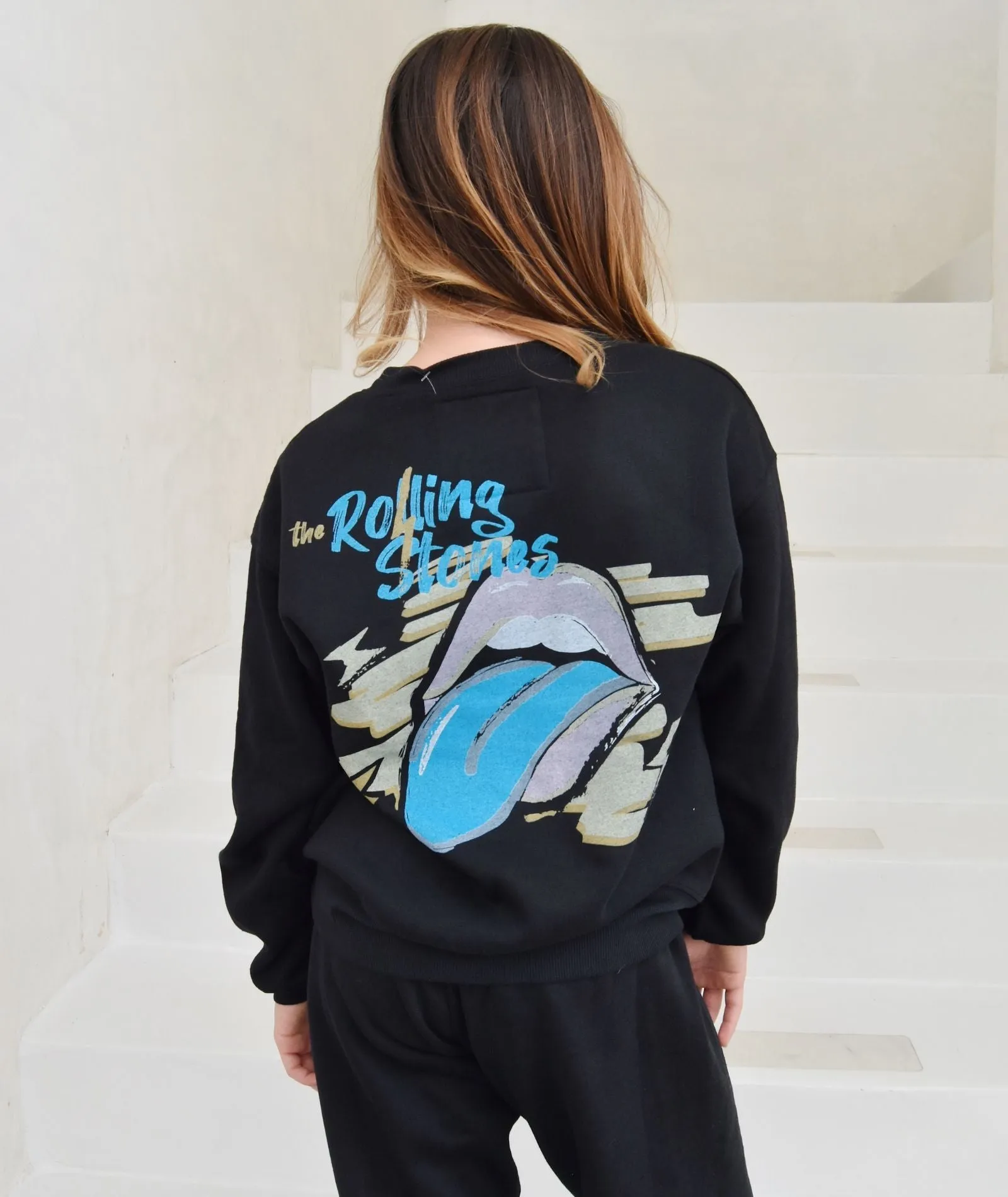 Rowdy Sprout Girls Rolling Stones Crew Sweatshirt