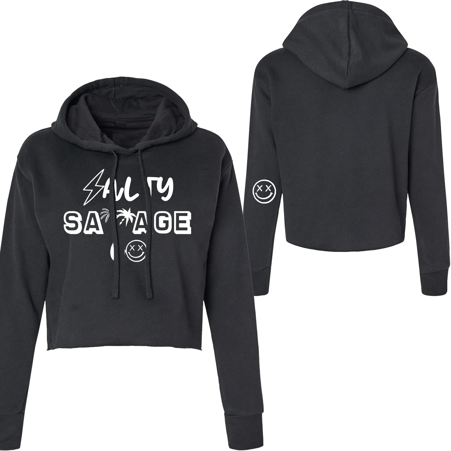 Salty Savage Ladies "90's Edition" Cropped Hoodie