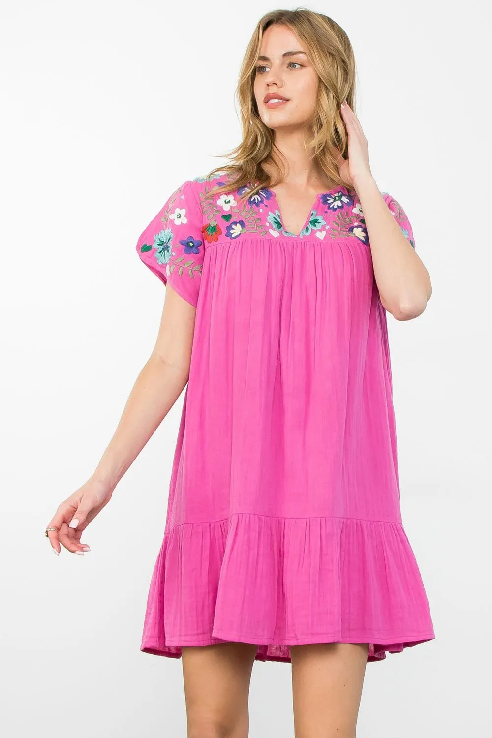 Sherra Flower Embroidered THML Dress