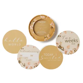 Snuggle Hunny Reversible Milestone Cards - Golden Flower & Ochre