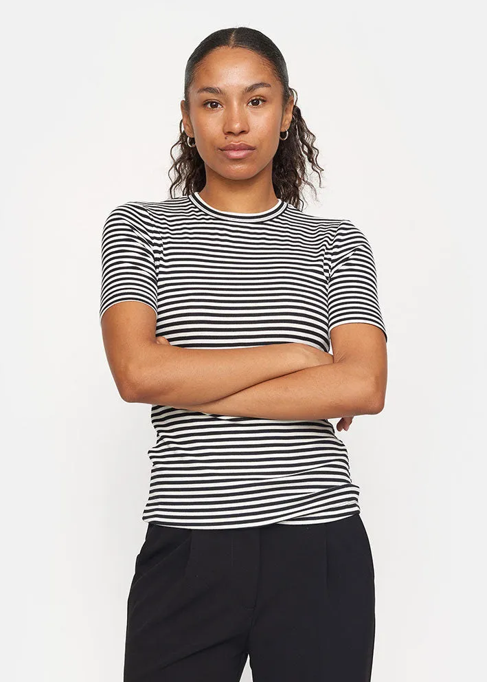 Soft Rebels Fenja Stripe SS Modal T-shirt SR124-304 Black