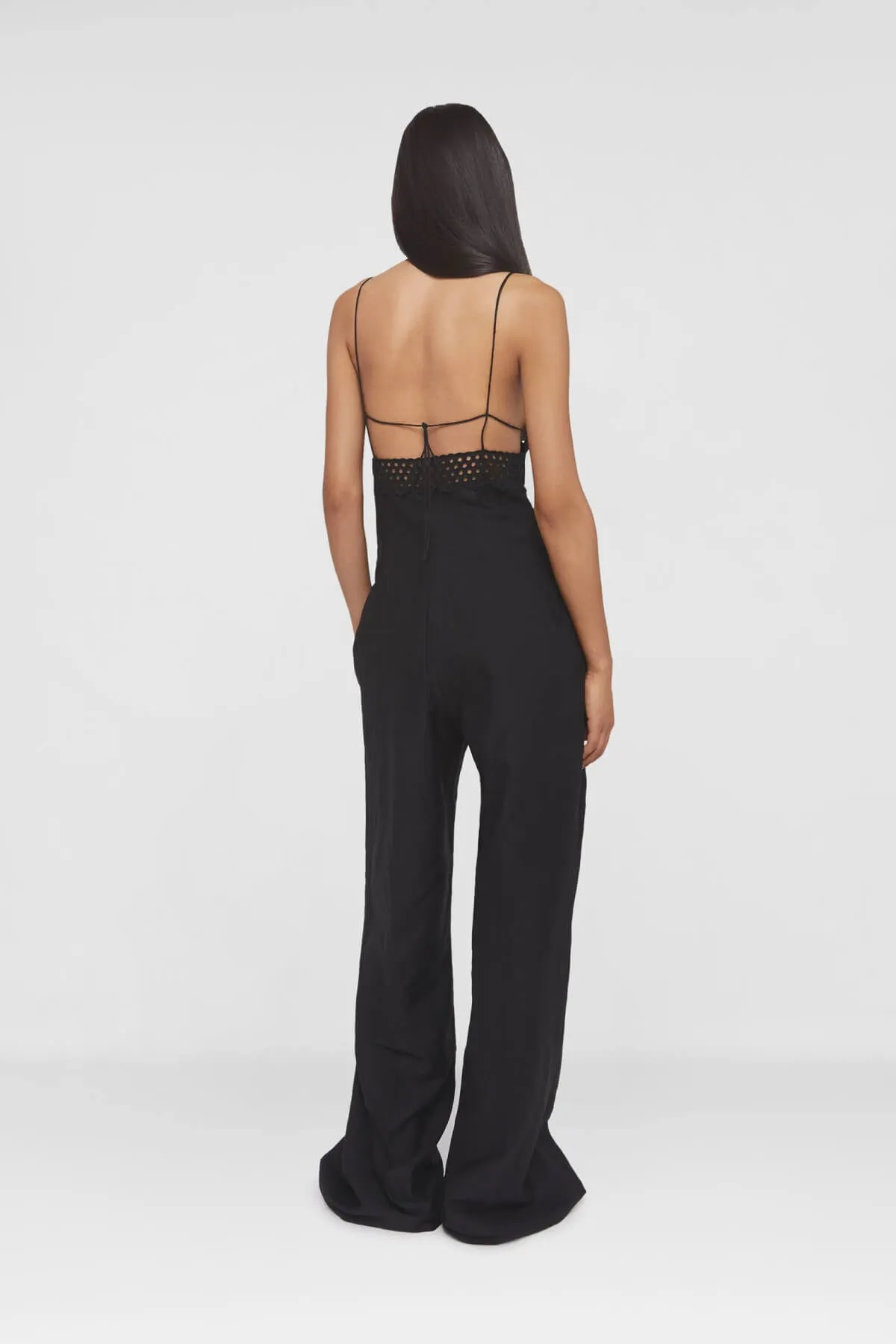 Stella McCartney Broderie Anglais Bustier Jumpsuit - Black