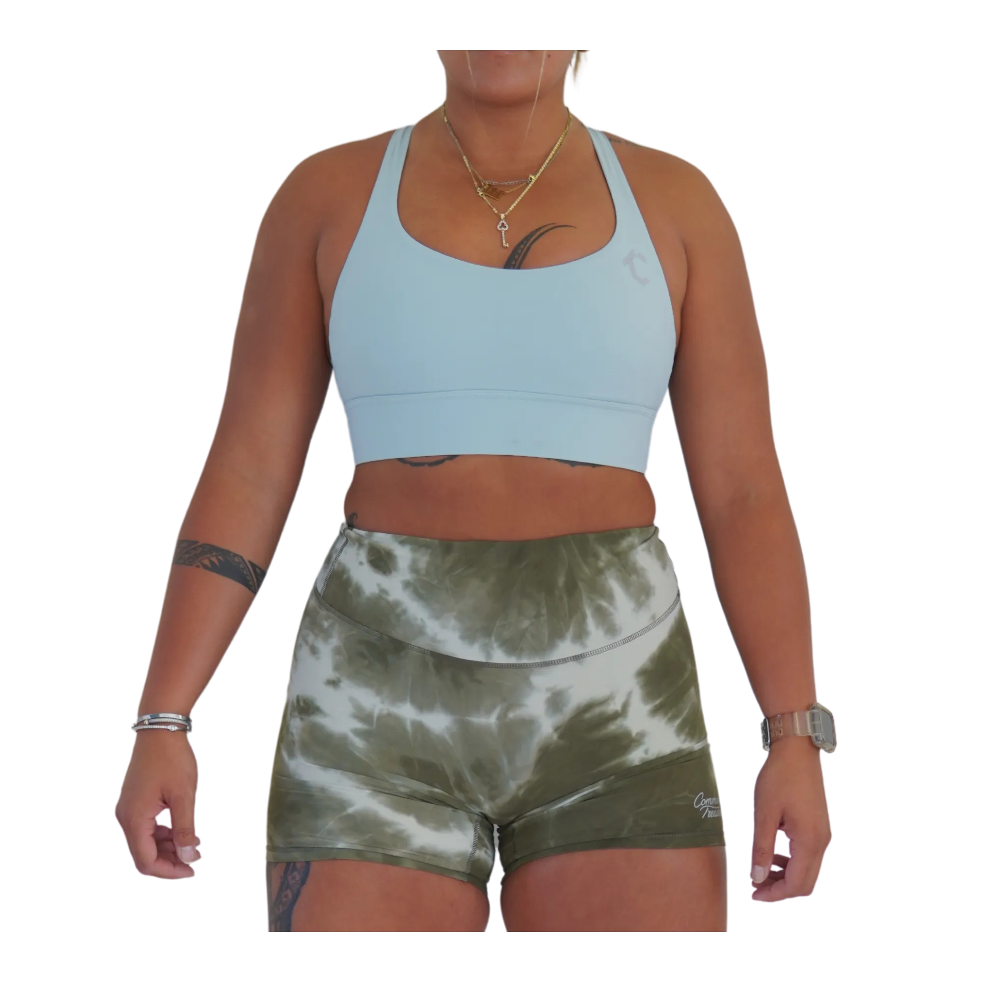 Strappy Crop Sports Bra - Seafoam