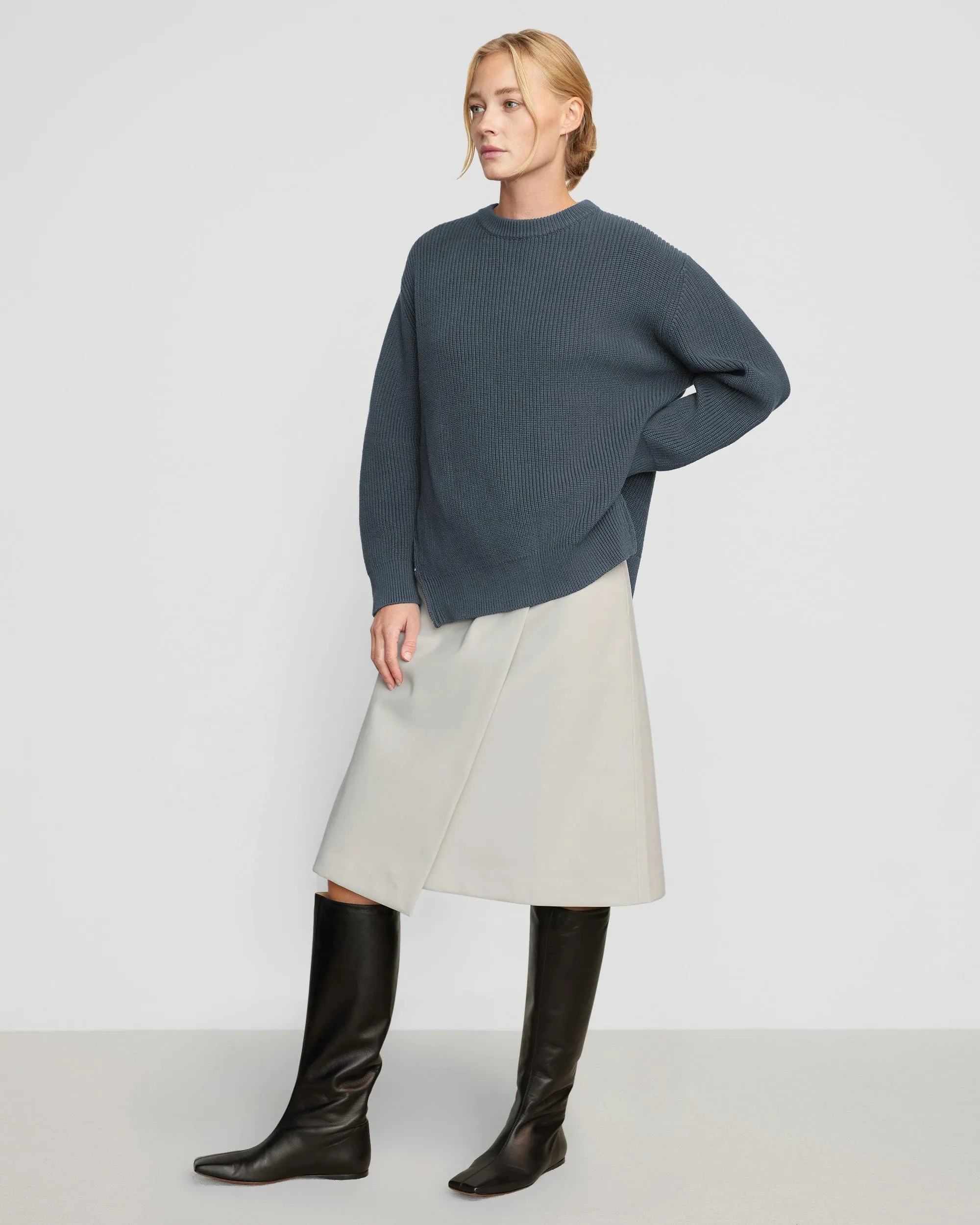 Tate Organic Cotton Side-Zip Sweater