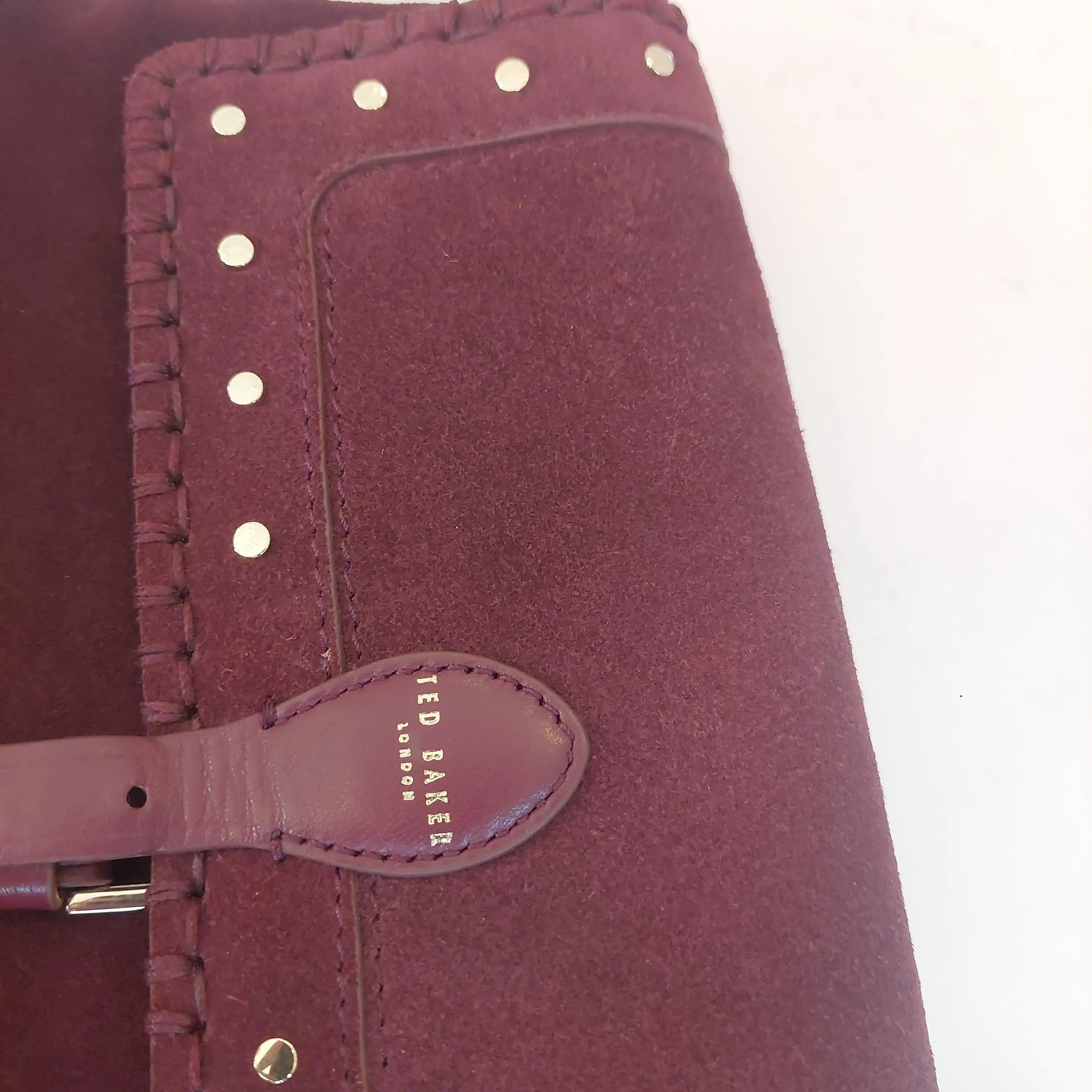 Ted Baker Purple Kalrisa Studded Suede Cross-body Bag | Pre loved |