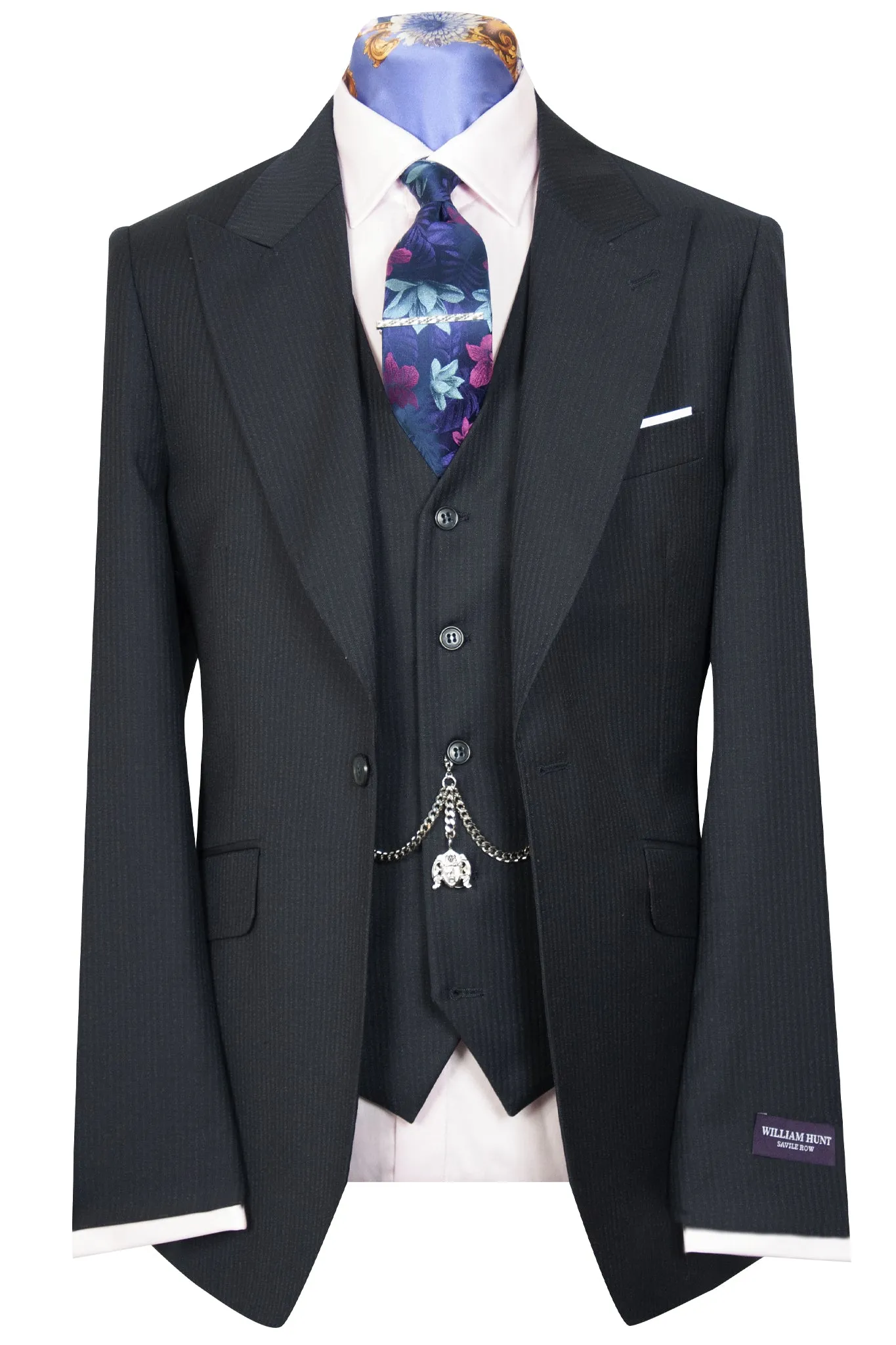 The Denver Purple Label Navy Herringbone Suit