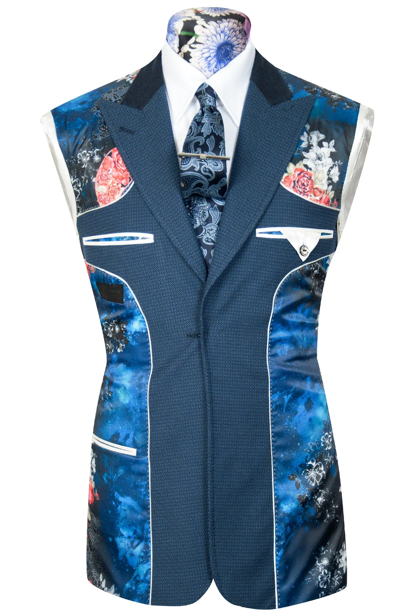 The Ripley Royal Blue Diamond Weave Suit