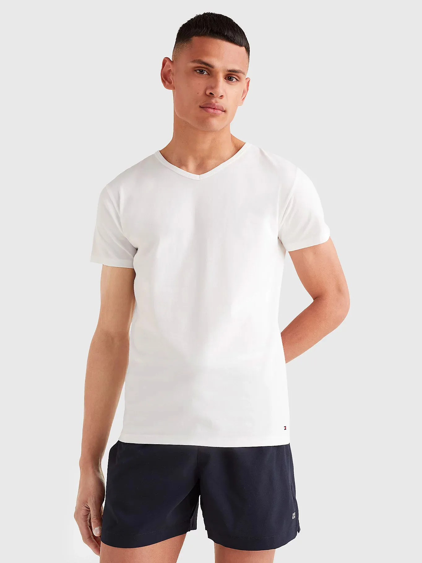 Tommy Hilfiger Men's V-Neck Loungewear T-Shirt - Short Sleeved (3-Pack)