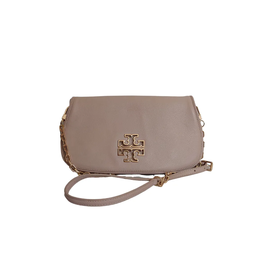 Tory Burch Light Pink Leather 'Britten' Convertible Clutch | Pre Loved |