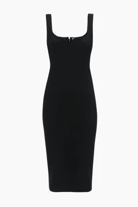 Victoria Beckham Sleeveless Fitted T-Shirt Dress - Black