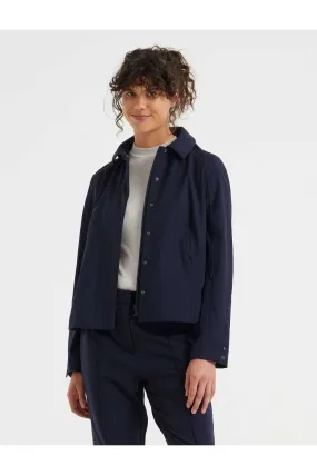 Womens Merino Hooded Jacket - Midnight Navy