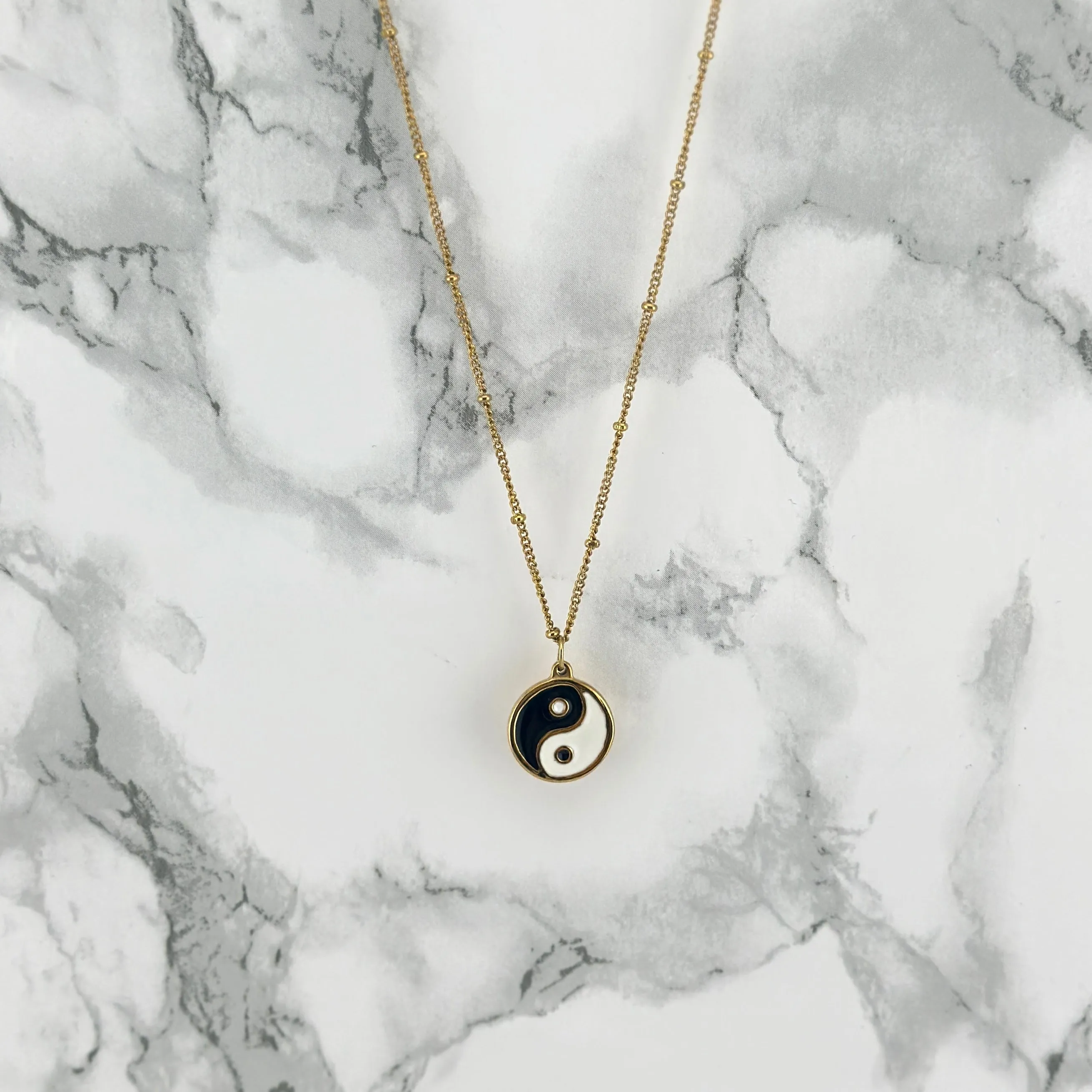 Ying Yang Black Necklace