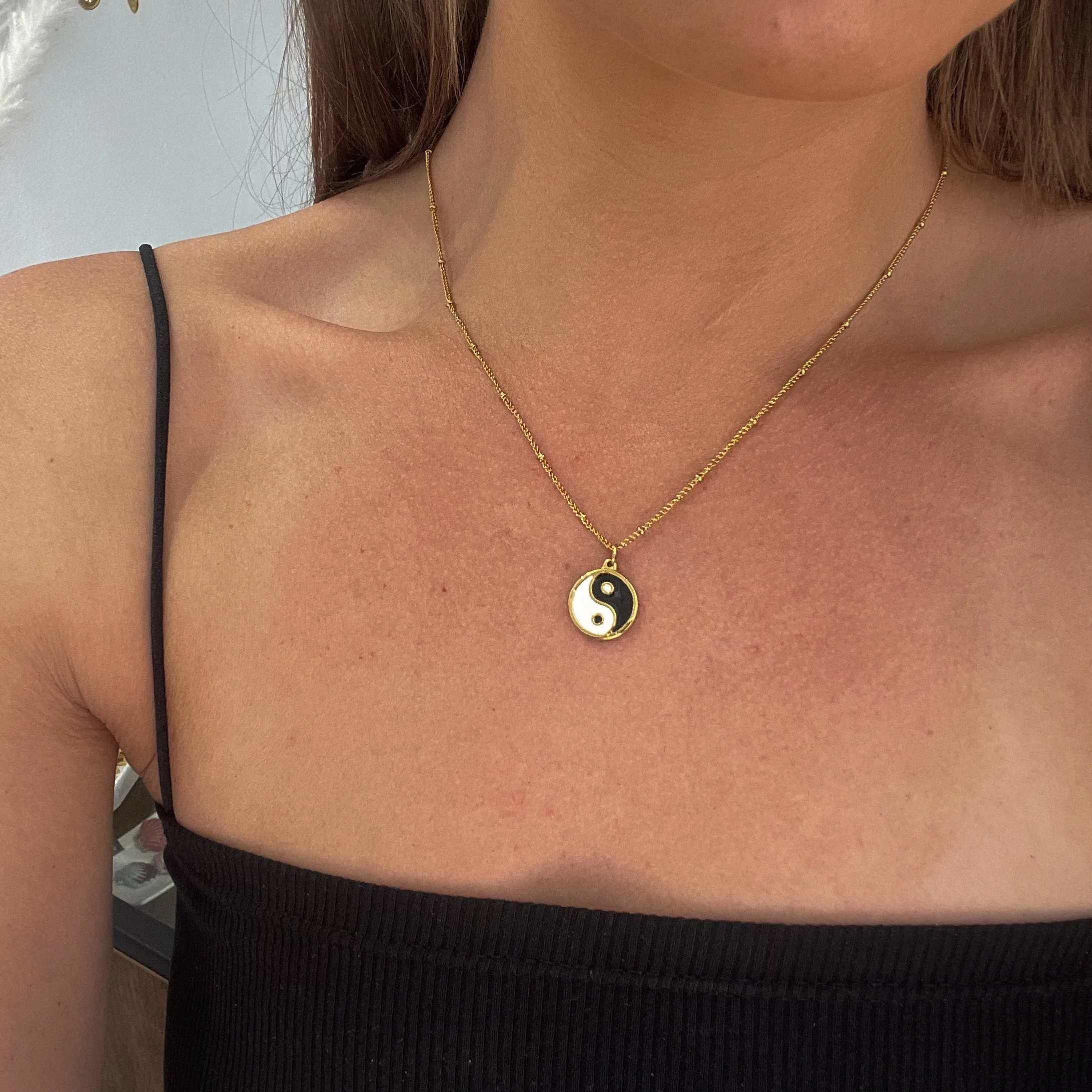 Ying Yang Black Necklace